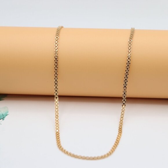 "Shiny Rose Gold Chain Necklace Simple Elegant Look, XPNL0122 - Picture 3 of 12